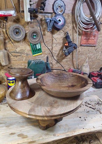 Koyu Kahverengi Ahşap ayaklı sunumluk - Görsel 9