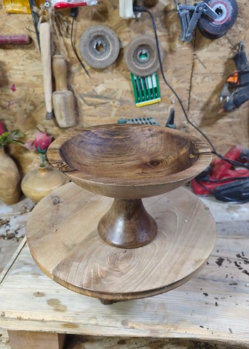 Koyu Kahverengi Ahşap ayaklı sunumluk - Görsel 2