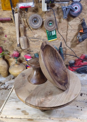 Koyu Kahverengi Ahşap ayaklı sunumluk - Görsel 8