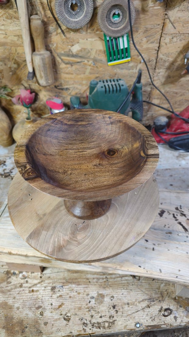 Koyu Kahverengi Ahşap ayaklı sunumluk - Görsel 3