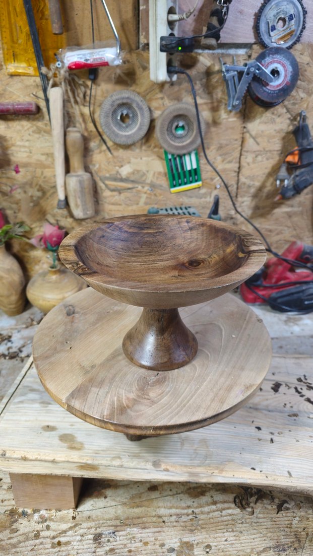 Koyu Kahverengi Ahşap ayaklı sunumluk - Görsel 2