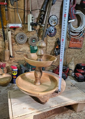 Ahşap İki Katlı Sunum Tabağı - Görsel 9