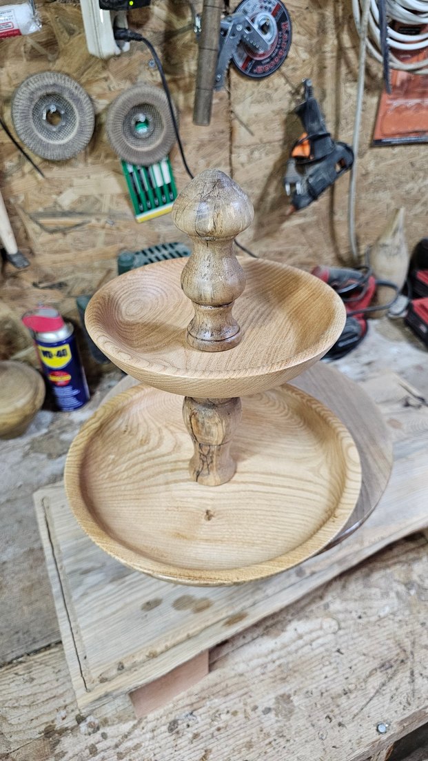 Ahşap İki Katlı Sunum Tabağı - Görsel 3