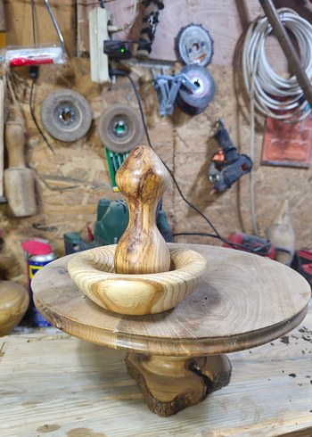 Camel Renkli Ahşap Havan - Görsel 4