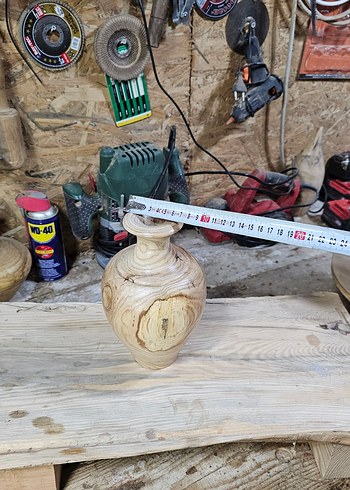 Doğal Ahşap Beyaz Vazo - Görsel 4