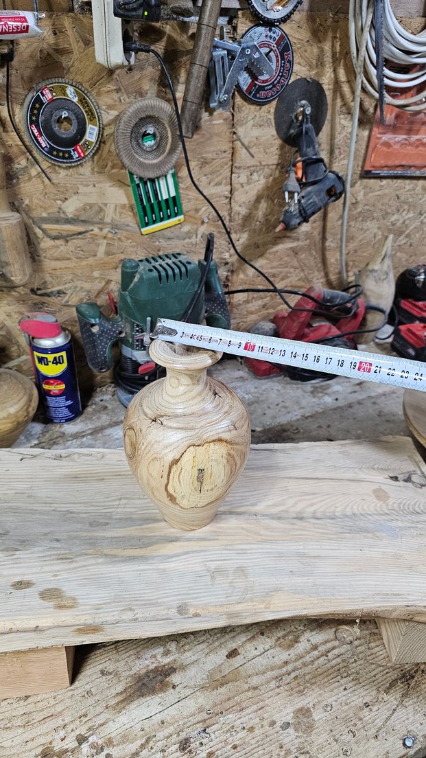 Doğal Ahşap Beyaz Vazo - Görsel 4