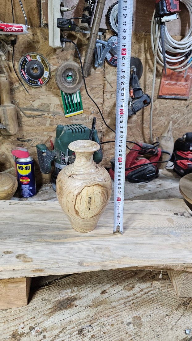 Doğal Ahşap Beyaz Vazo - Görsel 3