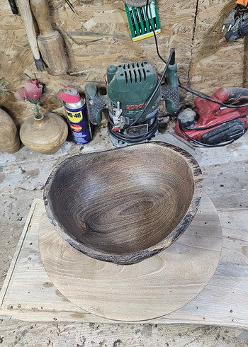 ahşap ceviz dekoratif ayaklı sunumluk kase - Görsel 8