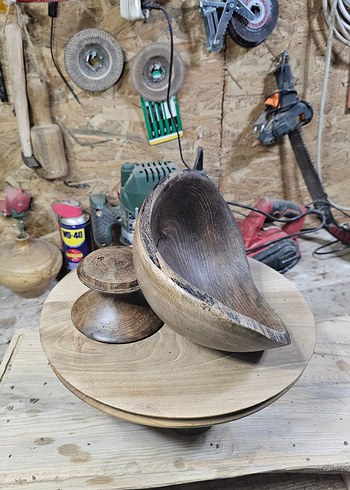 ahşap ceviz dekoratif ayaklı sunumluk kase - Görsel 12