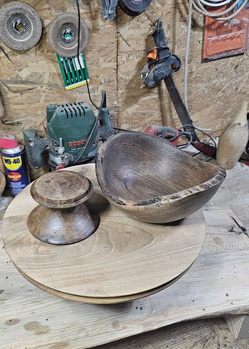 ahşap ceviz dekoratif ayaklı sunumluk kase - Görsel 11