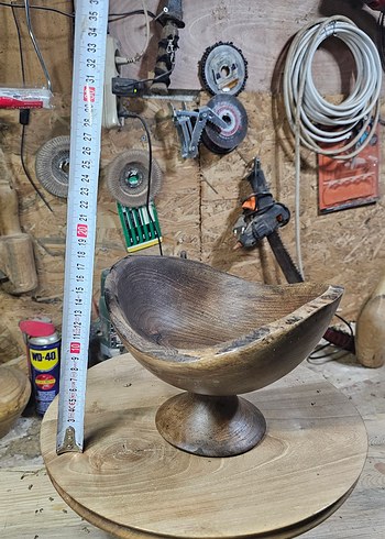 ahşap ceviz dekoratif ayaklı sunumluk kase - Görsel 10