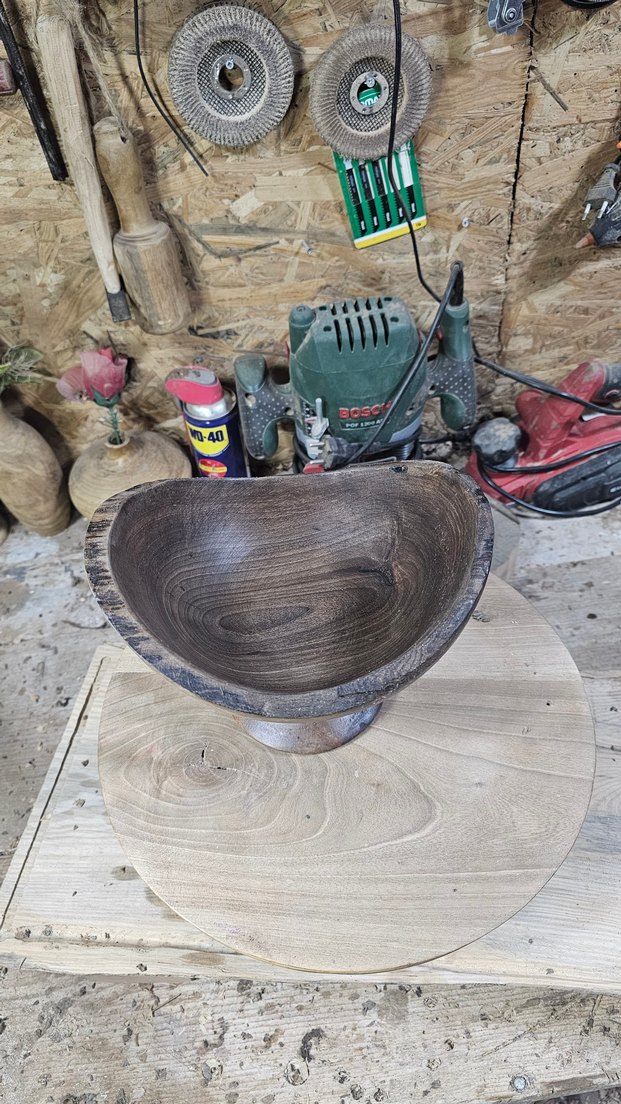 ahşap ceviz dekoratif ayaklı sunumluk kase - Görsel 5