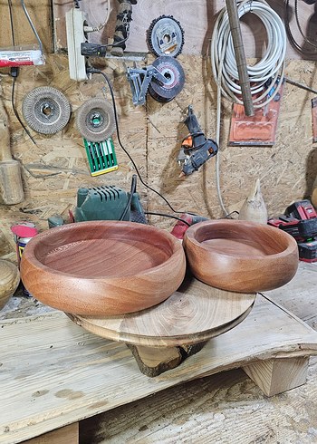 Bej Parlak Bohem Tarzı Ahşap Kase Seti - Görsel 13