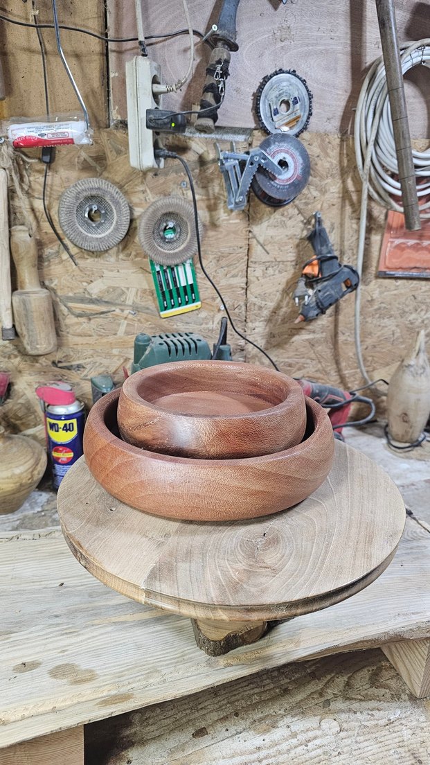 Bej Parlak Bohem Tarzı Ahşap Kase Seti - Görsel 3