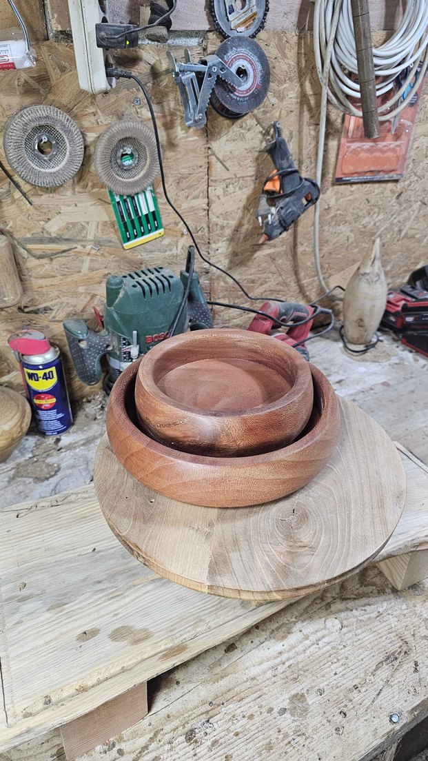 Bej Parlak Bohem Tarzı Ahşap Kase Seti - Görsel 4