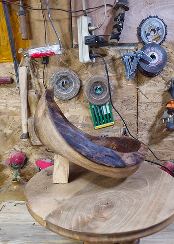 Doğal Ahşap Oyma Dekoratif Kase - Görsel 5