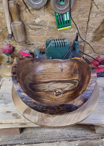 Doğal Ahşap Oyma Dekoratif Kase - Görsel 2