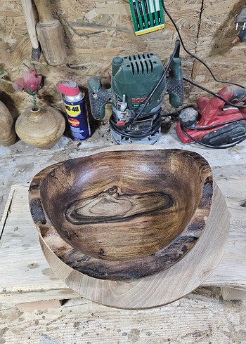 Doğal Ahşap Oyma Dekoratif Kase - Görsel 8