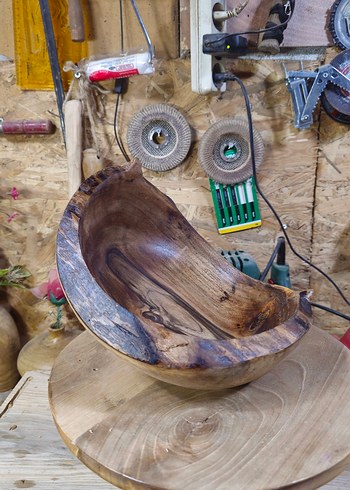 Doğal Ahşap Oyma Dekoratif Kase - Görsel 6