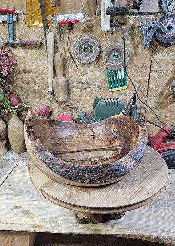 Doğal Ahşap Oyma Dekoratif Kase - Görsel 11