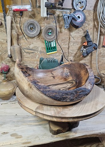 Doğal Ahşap Oyma Dekoratif Kase - Görsel 9