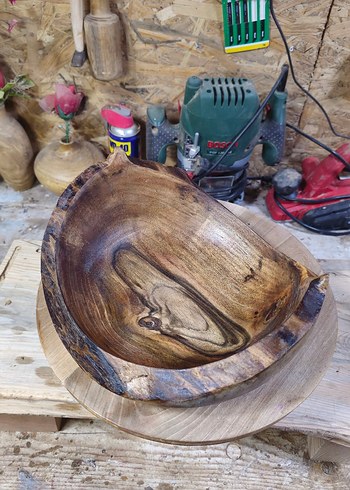 Doğal Ahşap Oyma Dekoratif Kase - Görsel 3