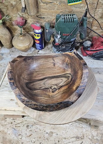 Doğal Ahşap Oyma Dekoratif Kase - Görsel 10