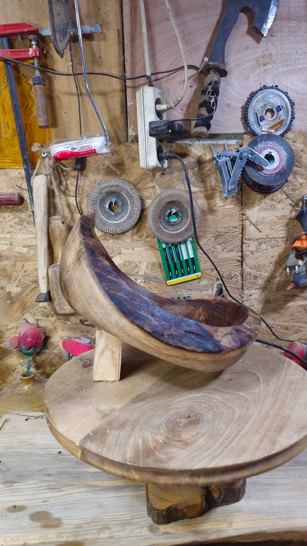 Doğal Ahşap Oyma Dekoratif Kase - Görsel 5