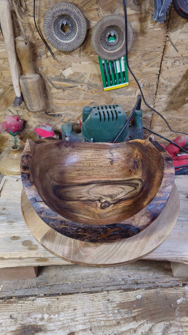 Doğal Ahşap Oyma Dekoratif Kase - Görsel 2