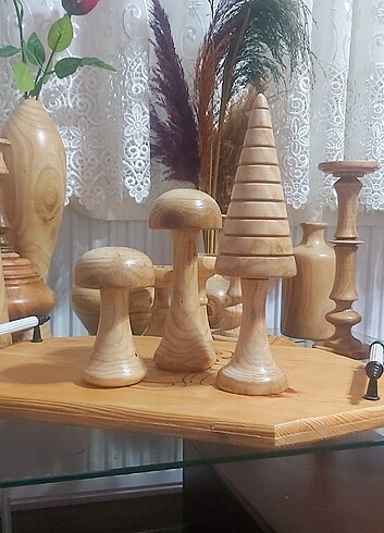 Ahşap agac mantar üçlü set