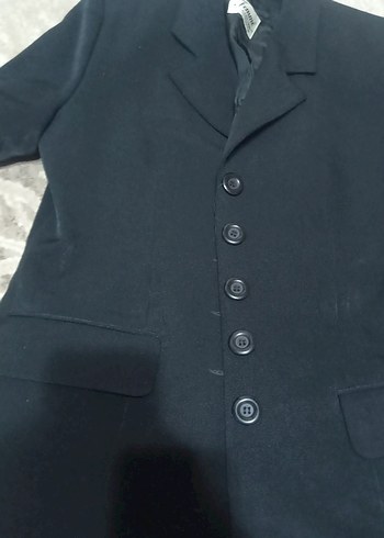 m Beden siyah Renk Siyah Düğmeli Uzun Kadın Takım Elbise