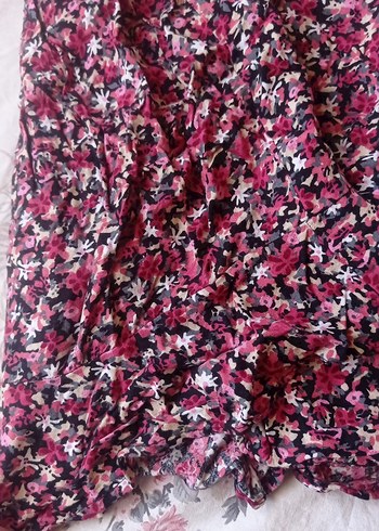 çiçek desenli Fırfırlı Mini Etek - Görsel 4