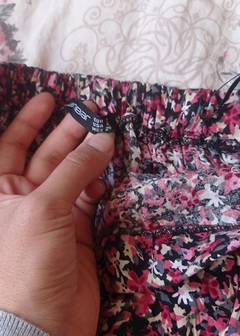 çiçek desenli Fırfırlı Mini Etek - Görsel 3