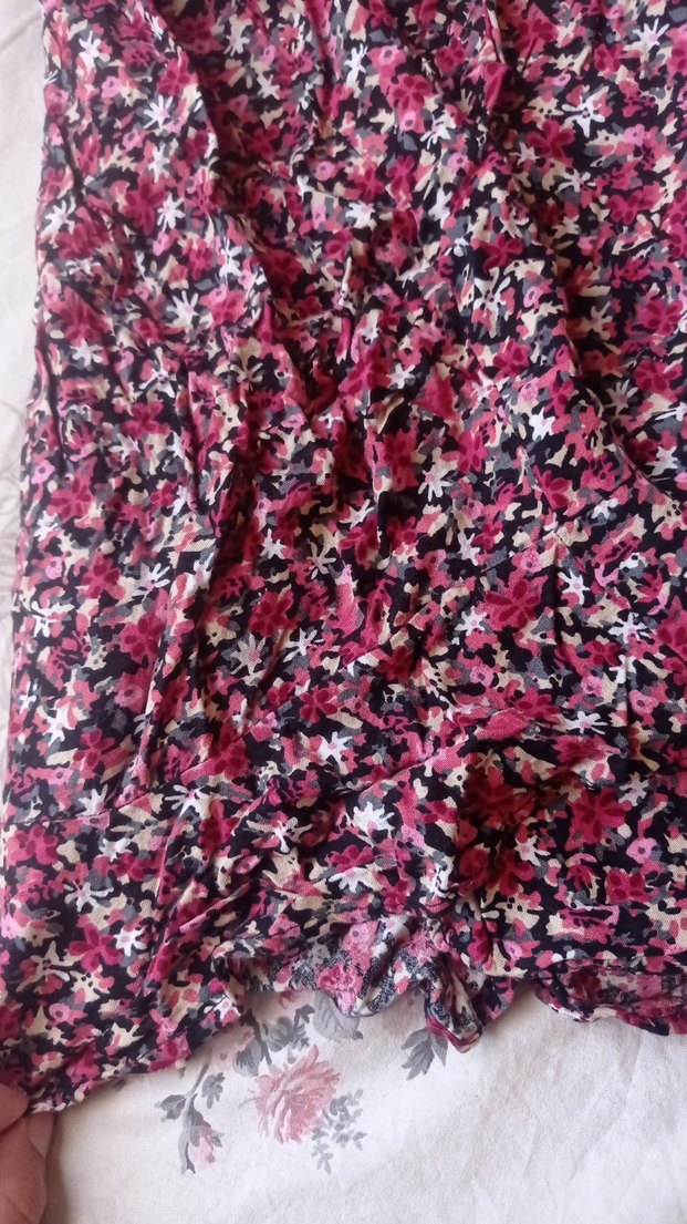 çiçek desenli Fırfırlı Mini Etek - Görsel 4