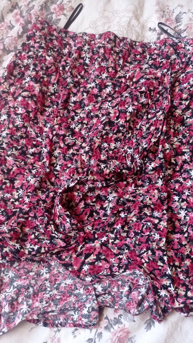 çiçek desenli Fırfırlı Mini Etek - Görsel 2