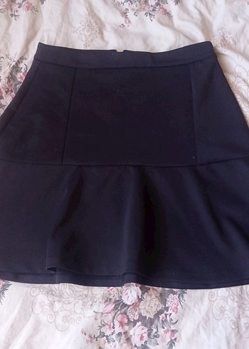 Siyah Mini Etek, Fırfırlı, Dar Kesim - Görsel 2