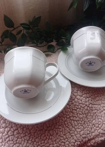 Beyaz 2'li Fincan ve Tabak Seti - Görsel 2