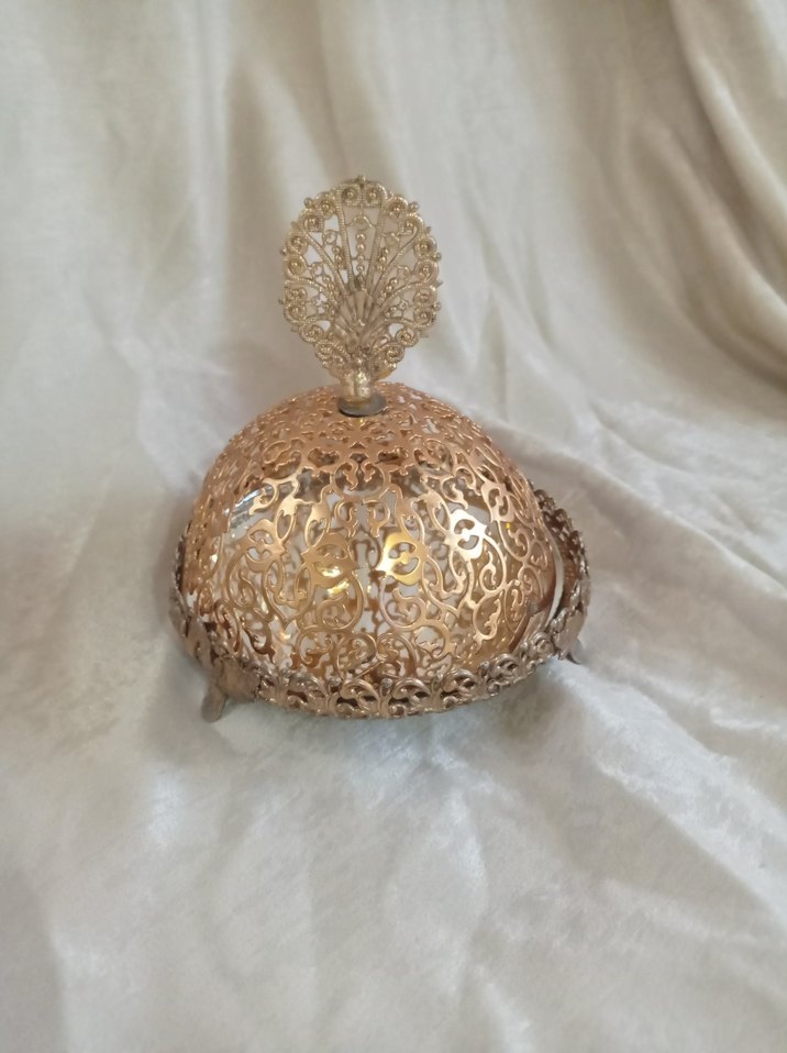 Vintage Dantel Detaylı Altın Renkli ayna sunumluk - Görsel 2