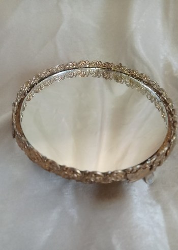 Gold Parlak Ayna Tepsi Sunumluk - Görsel 3