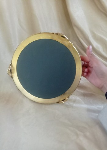 Gold Parlak Ayna Tepsi Sunumluk - Görsel 4