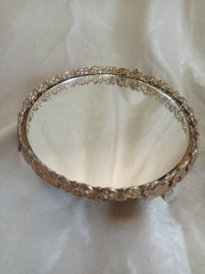 Gold Parlak Ayna Tepsi Sunumluk - Görsel 3