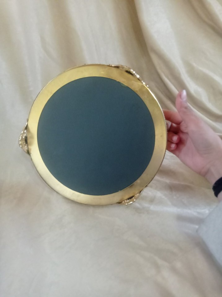 Gold Parlak Ayna Tepsi Sunumluk - Görsel 4