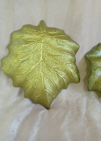 İşlemeli Parlak Yeşil Bohem Tabak Seti - Görsel 3