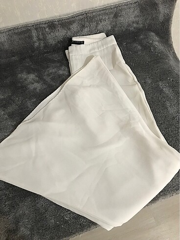 İspanyol paça Pantalon Beyaz kumaş