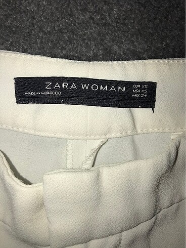 Zara İspanyol paça Pantalon Beyaz kumaş