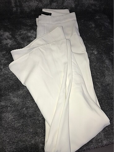 s Beden beyaz Renk İspanyol paça Pantalon Beyaz kumaş