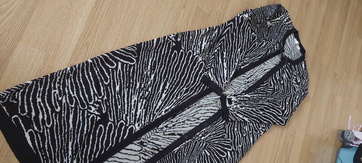 Zebra Desenli Uzun Kadın hırka - Görsel 2