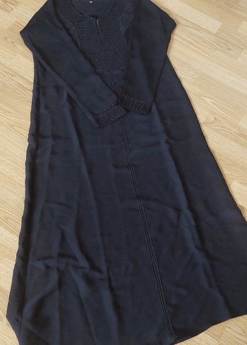 İnci İşlemeli Siyah Uzun Kadın Elbise - Görsel 4