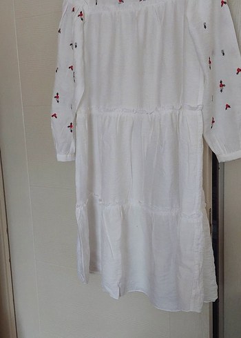 Nakışlı Beyaz Uzun Kollu Hamile Bluzu - Görsel 3