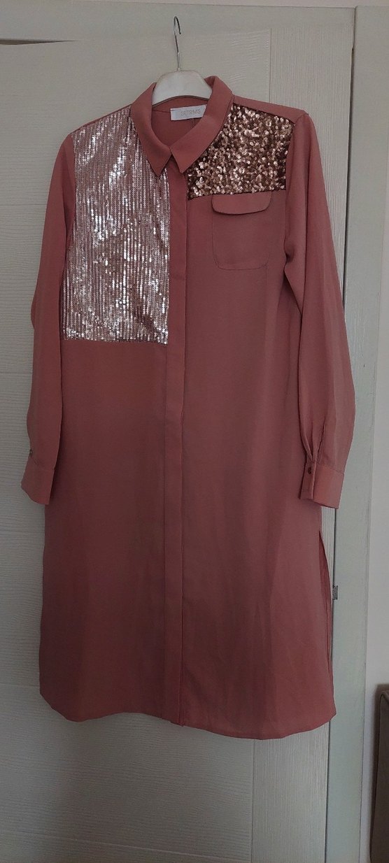 Pembe Payetli Uzun Kollu Tunik - Görsel 2